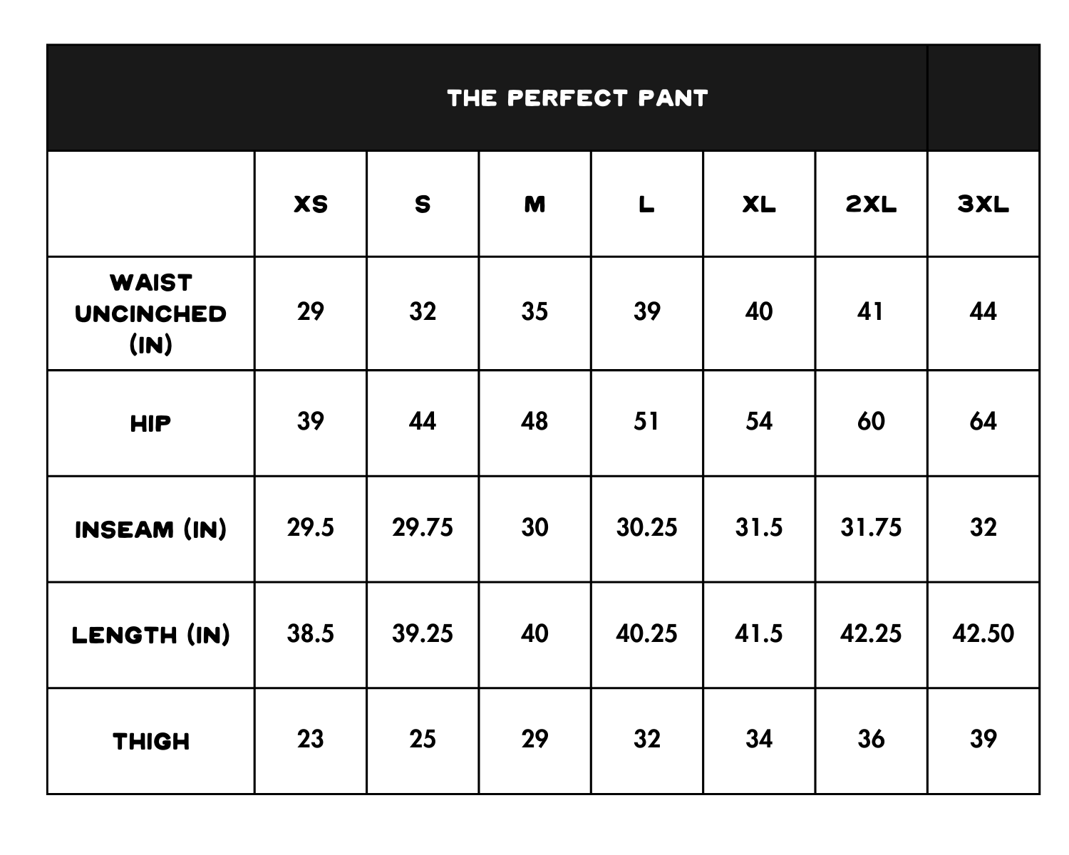 Size Chart