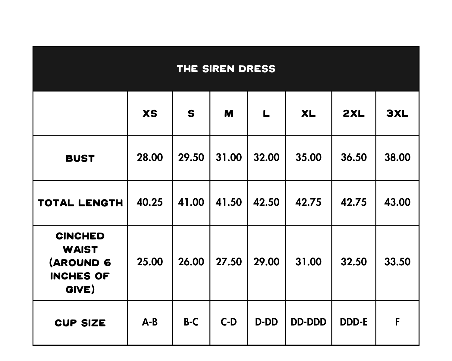 Size Chart