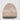 Beige knit beanie on a light gray background