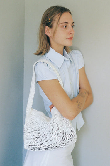 Fountain Crochet Bag in Dove