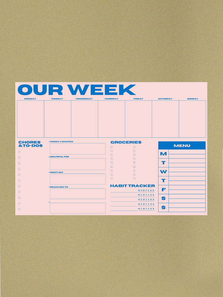 Bloc de notas Our Week Planner - Rosa/Azul